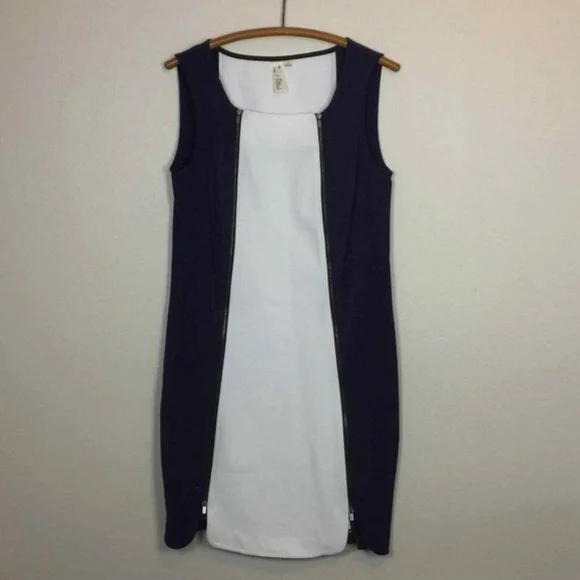 Emma & Michele 6 Vintage White & Blue Sleeveless Midi Dress SHOWSTOPPER GREAT UC - Picture 1 of 17